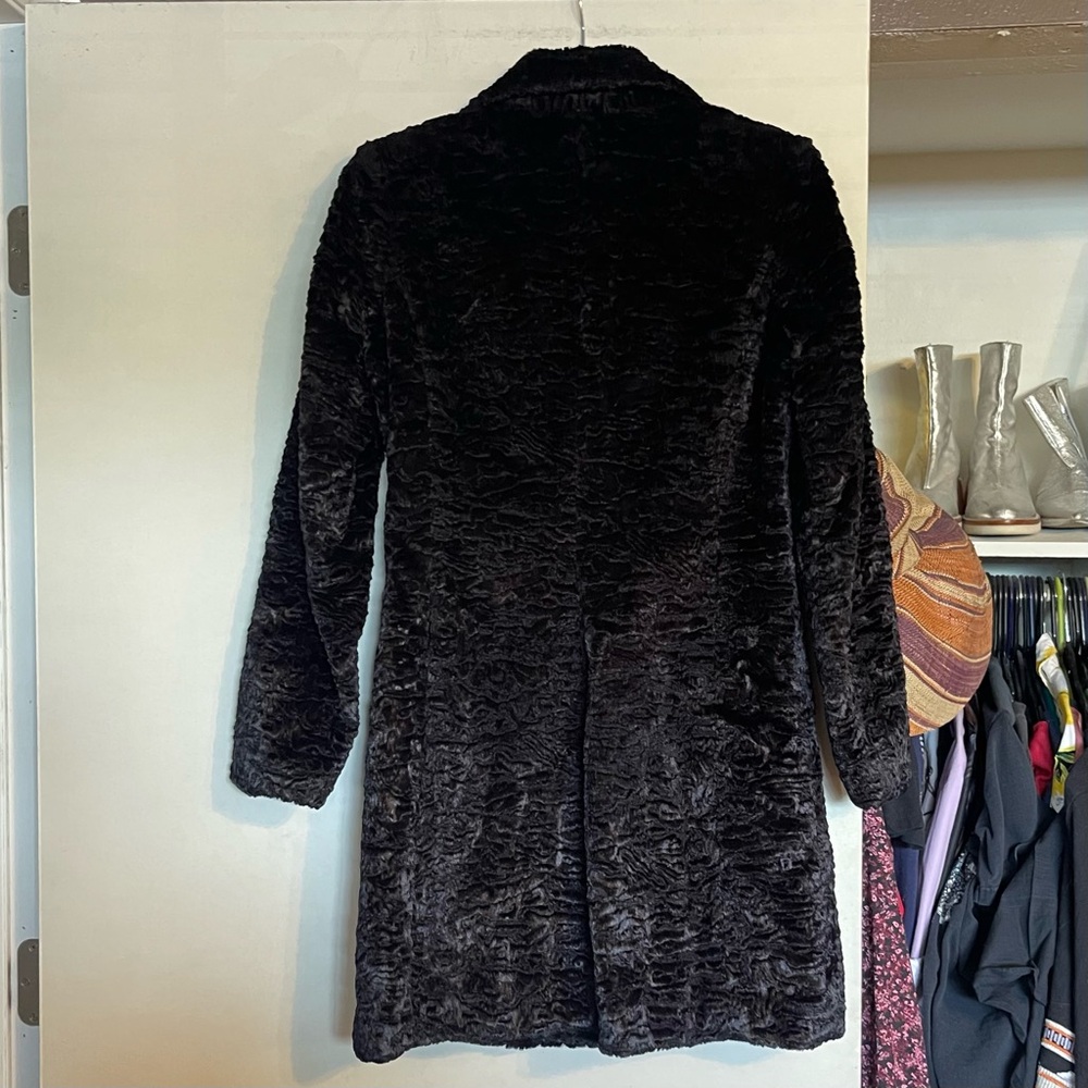 Bebe Vintage Y2k Faux Persian Lamb Coat sz S - Picture 6 of 6